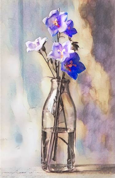 Still-life painting with vase of flowers (study#1) thumb