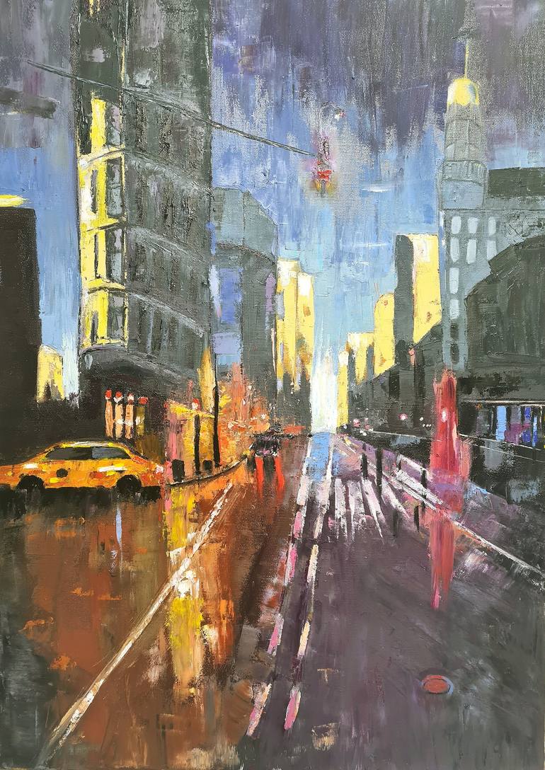 Manhattan Street View Painting by Dana Vasile | Saatchi Art