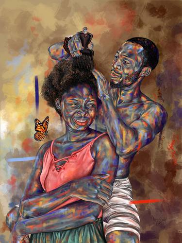 Print of Figurative Love Digital by Ojenike Oladapo