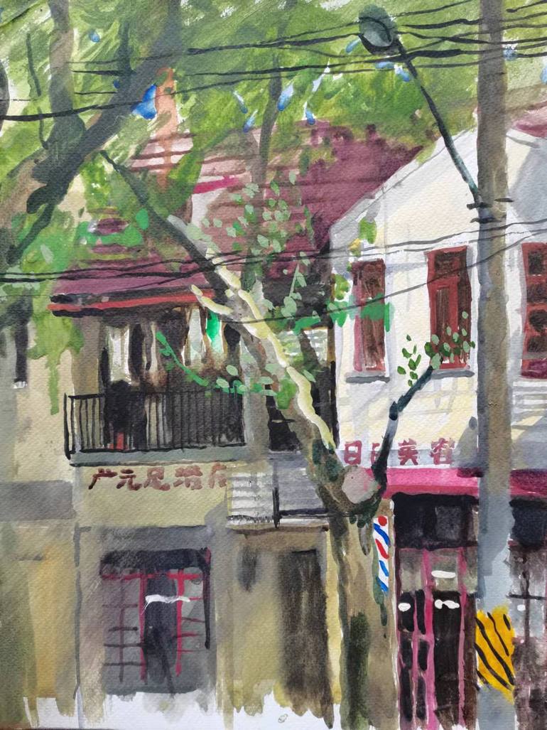 Shanghai Alley Painting by Jun Yuan | Saatchi Art