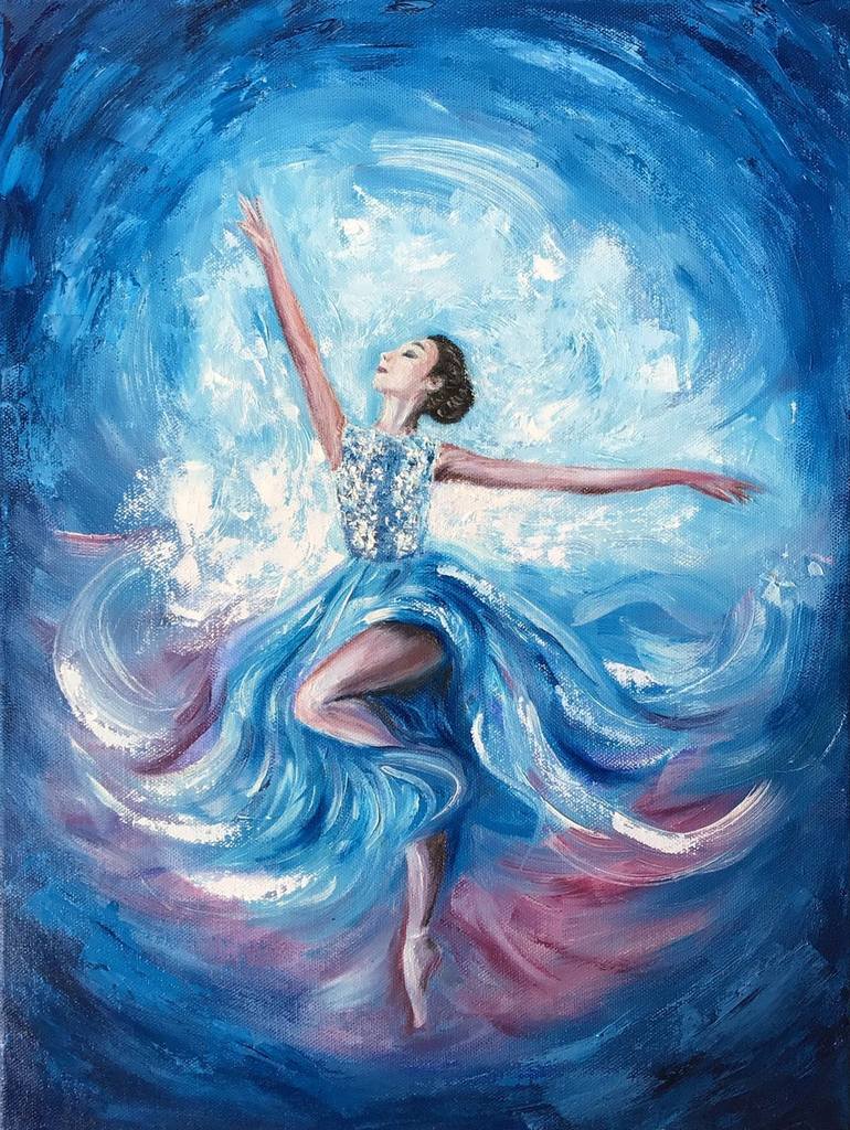 Ballerina Painting Original Oil Painting 16 by 12 Girl Woman Dancer ...