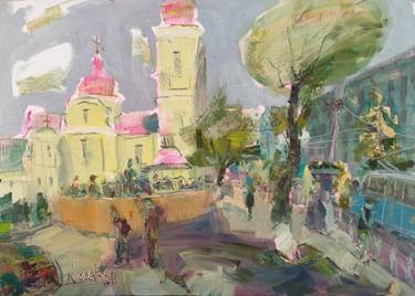 Original Expressionism Architecture Paintings by Dmitry Kravets
