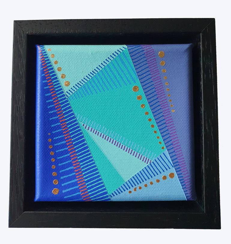 Original Abstract Geometric Painting by Diana Large