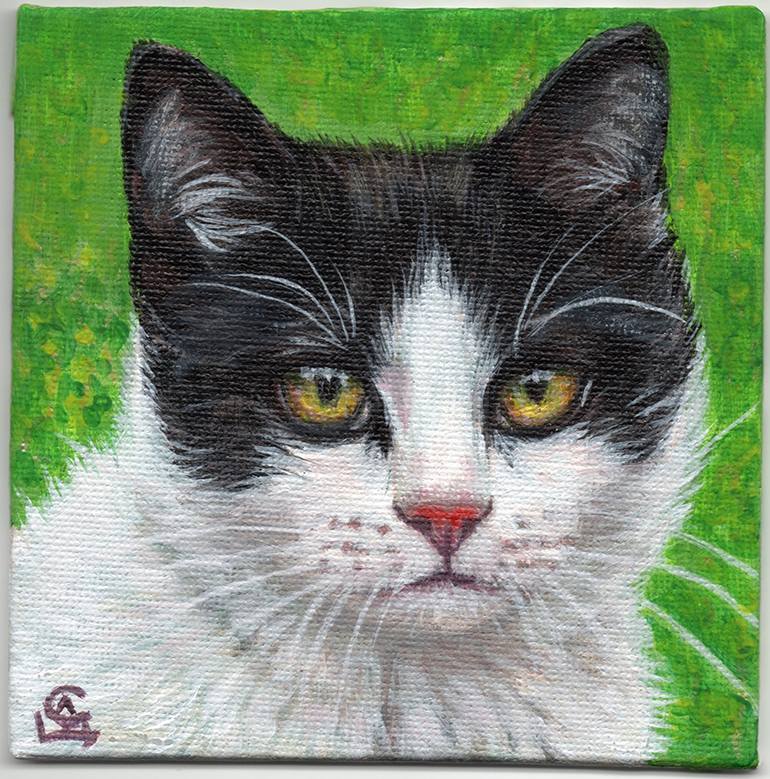 Original acrylic shops painting of a kitten