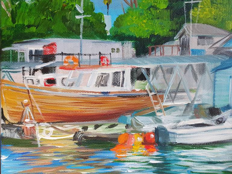Original Impressionism Sailboat Painting by Diana Borinski