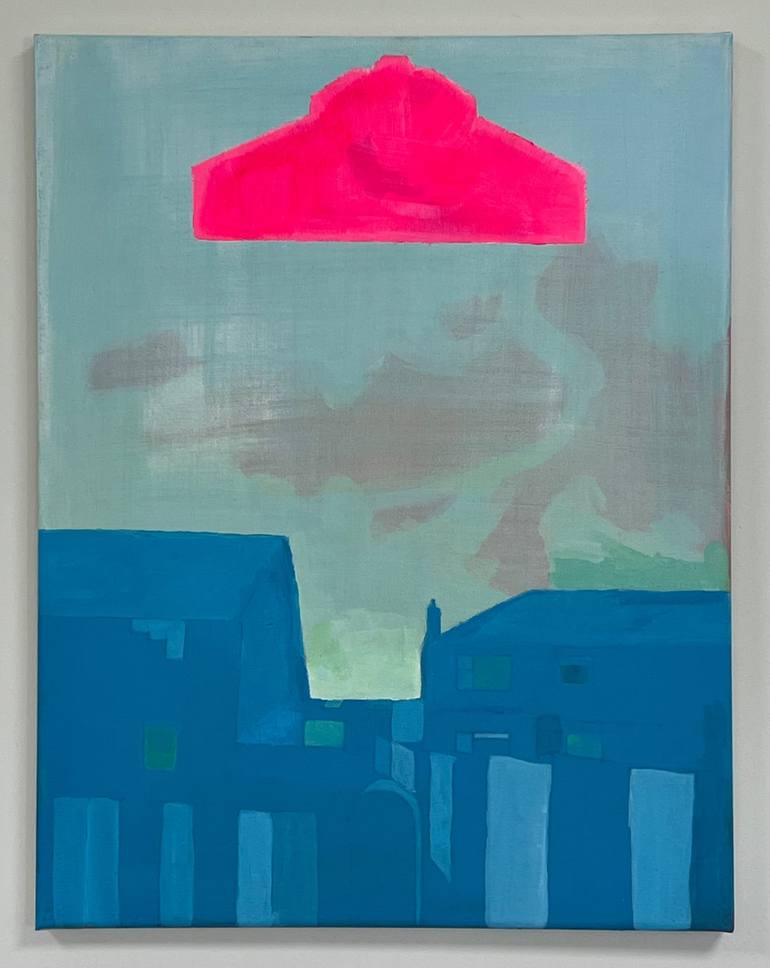 Original Architecture Painting by Seth Maximen | Abstract Expressionism Art on Canvas | blue 2