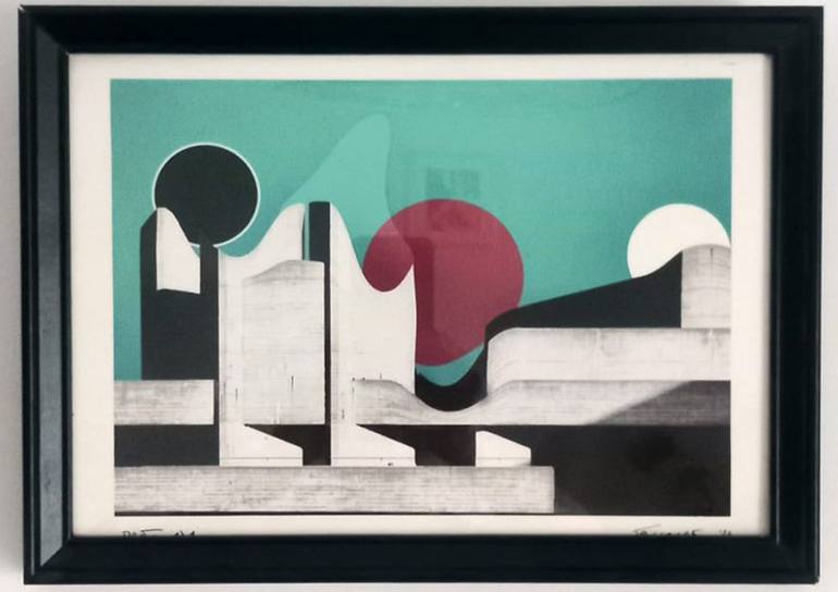 Original Abstract Architecture Mixed Media by Gawel  Teisseyre