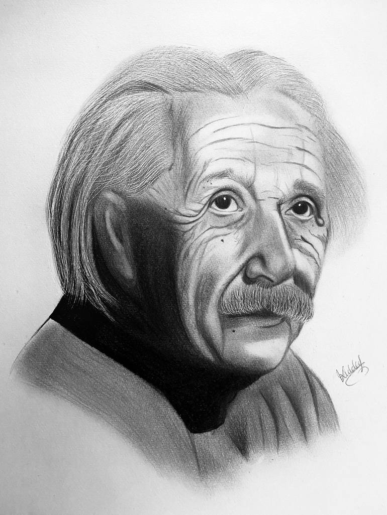 Albert Einstein Drawing by Kuldeep Singh | Saatchi Art