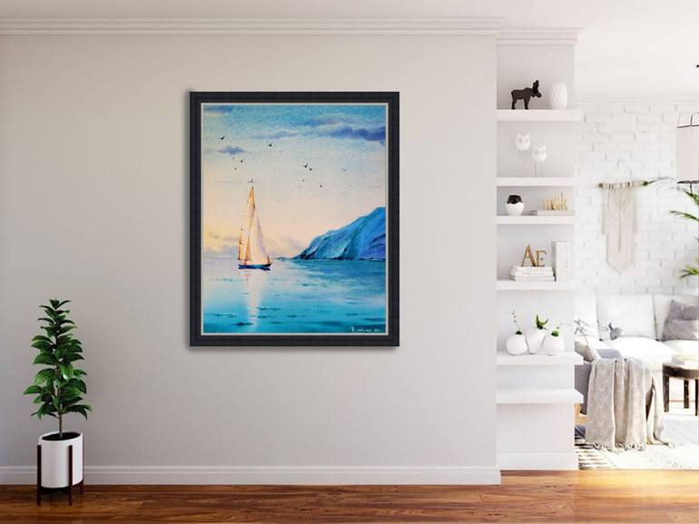 Original Impressionism Seascape Painting by Anastasiia Rakhimi