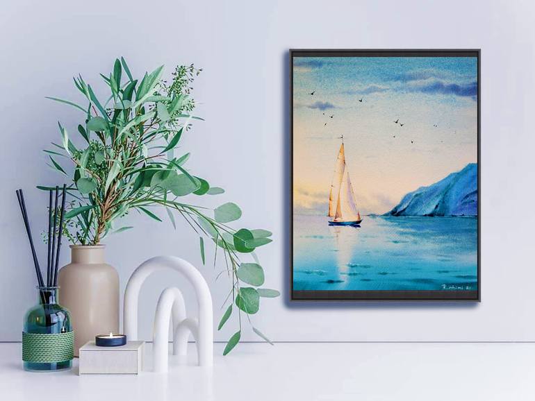 Original Impressionism Seascape Painting by Anastasiia Rakhimi