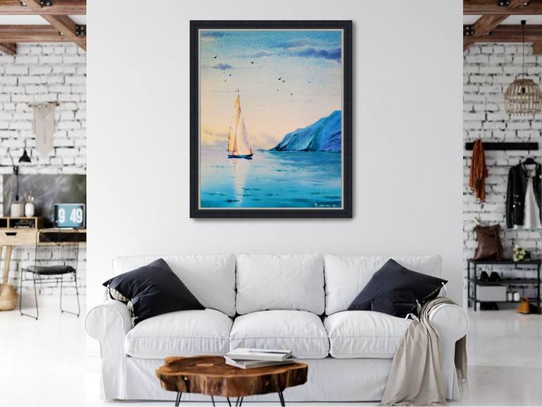Original Impressionism Seascape Painting by Anastasiia Rakhimi