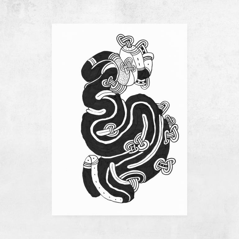 Original Abstract Expressionism Abstract Drawing by Sylvain Mesnard