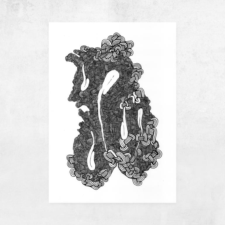 Original Abstract Expressionism Abstract Drawing by Sylvain Mesnard