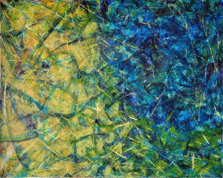 Original Abstract Outer Space Painting by Ruby Lindner