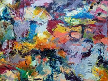 Original Abstract Expressionism Abstract Painting by Ruby Lindner