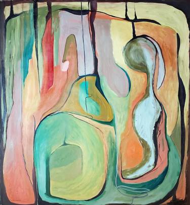 Original Abstract Expressionism People Paintings by Ruby Lindner