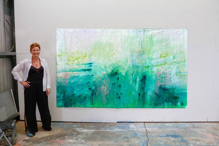 Original Abstract Expressionism Abstract Painting by Kathleen Rhee