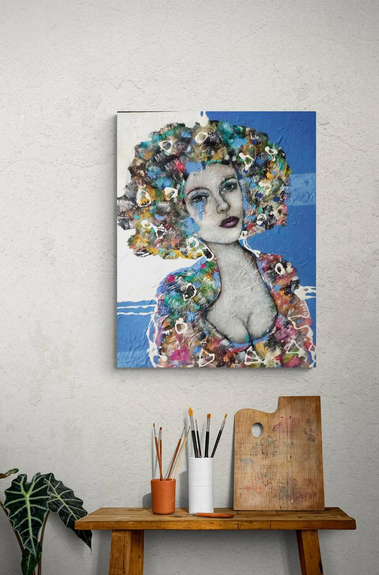 Original Abstract Expressionism Portrait Painting by Sylvie Oliveri