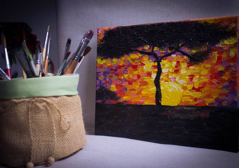 Original Impressionism Landscape Painting by Anna Derevyanko