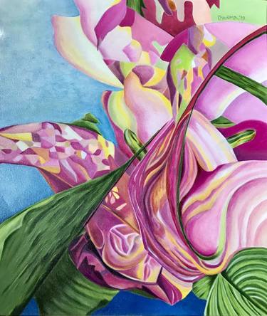 Original Abstract Floral Paintings by Jchadima Beaux Arts