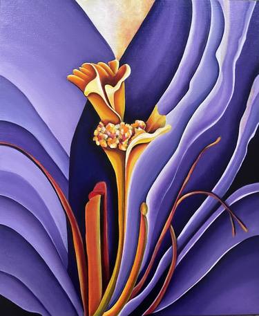 Original Abstract Floral Paintings by Jchadima Beaux Arts