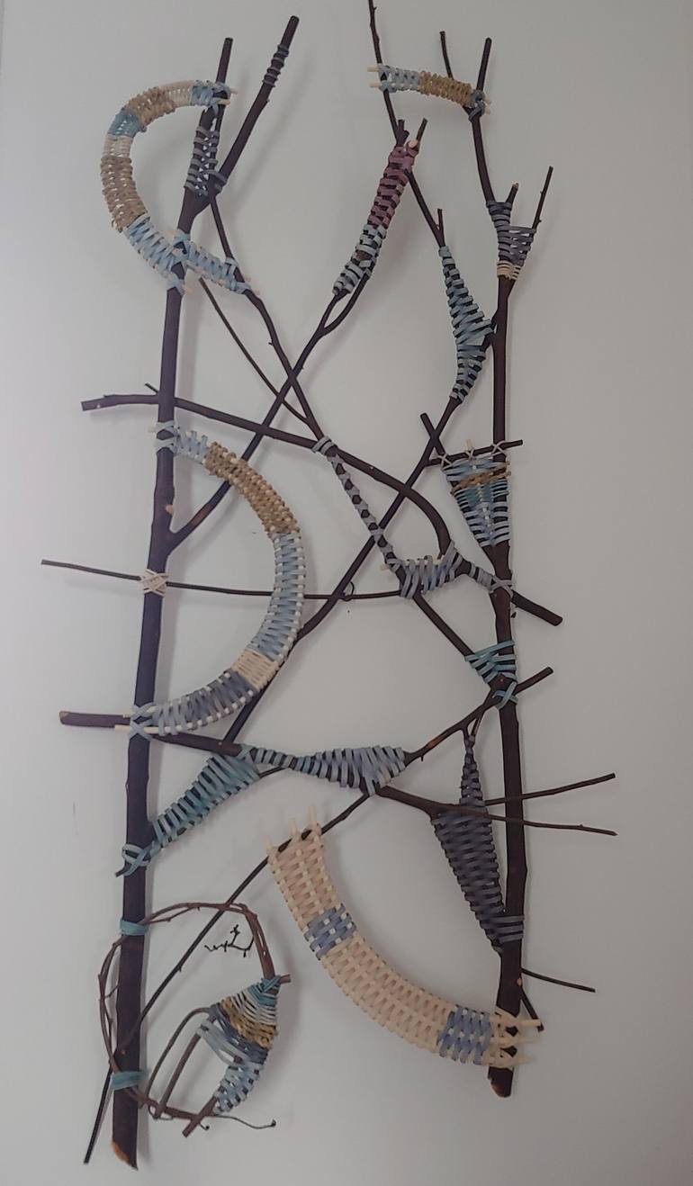 Large Blues Camphor Wall Sculpture Sculpture By Debbie Ferrell 