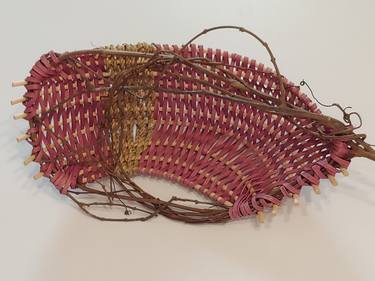 Magenta Freeform Woven Sculpture thumb