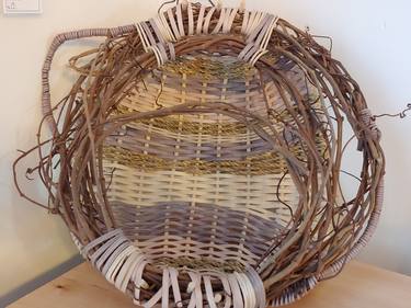 Stripes of Pink and Grey Basketry thumb