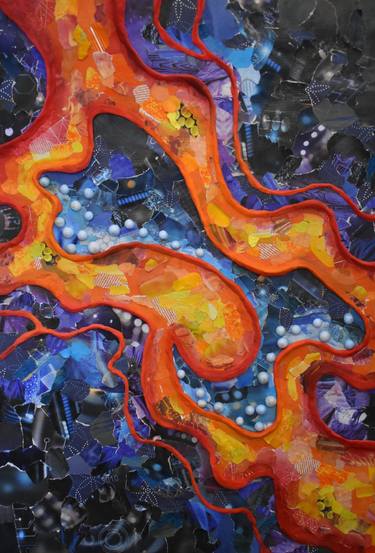 Original Abstract Expressionism Abstract Mixed Media by Kate Davitashvili