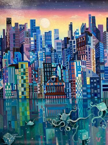 Original Conceptual Cities Paintings by Ulya Akhund