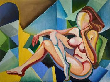 Original Cubism Nude Paintings by Ulya Akhund