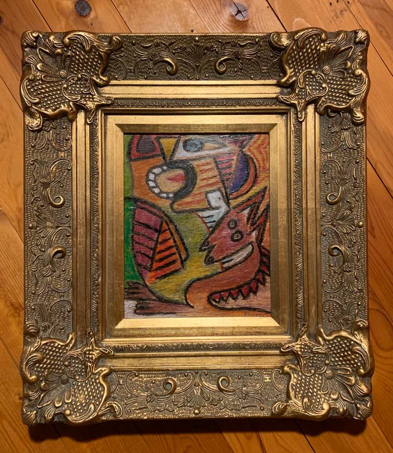 Original Abstract Expressionism Cartoon Drawing by Elwyn Hudson