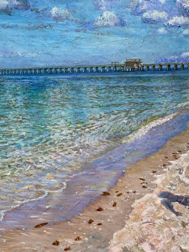 Original Impressionism Beach Painting by Dong Waverka