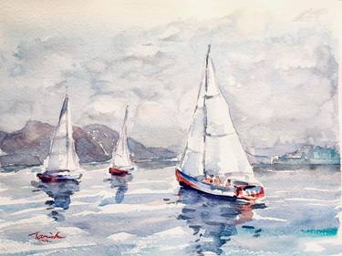 Regatta in a cloudy day thumb