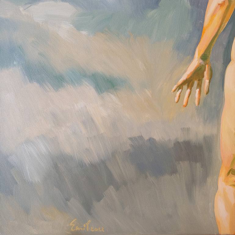 Original Expressionism Nude Painting by Emil Ionutz