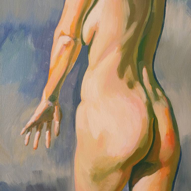 Original Expressionism Nude Painting by Emil Ionutz