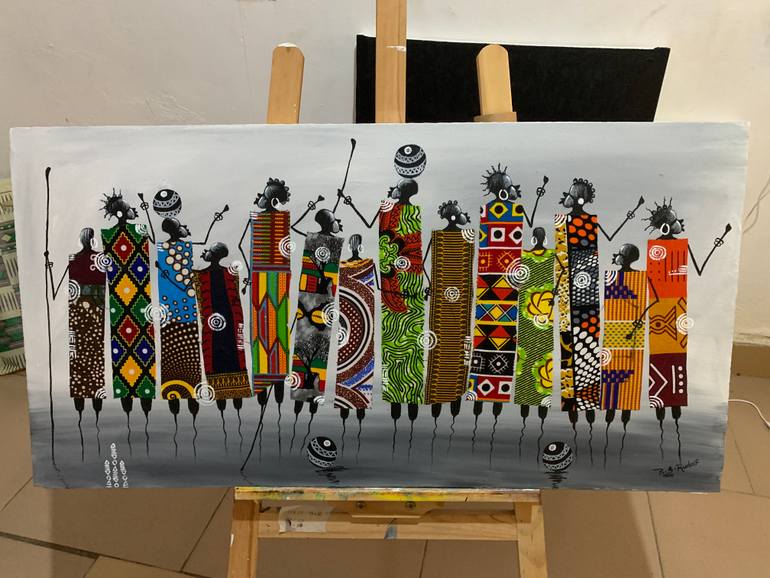 Original Art Deco Abstract Painting by Rudolf Boateng