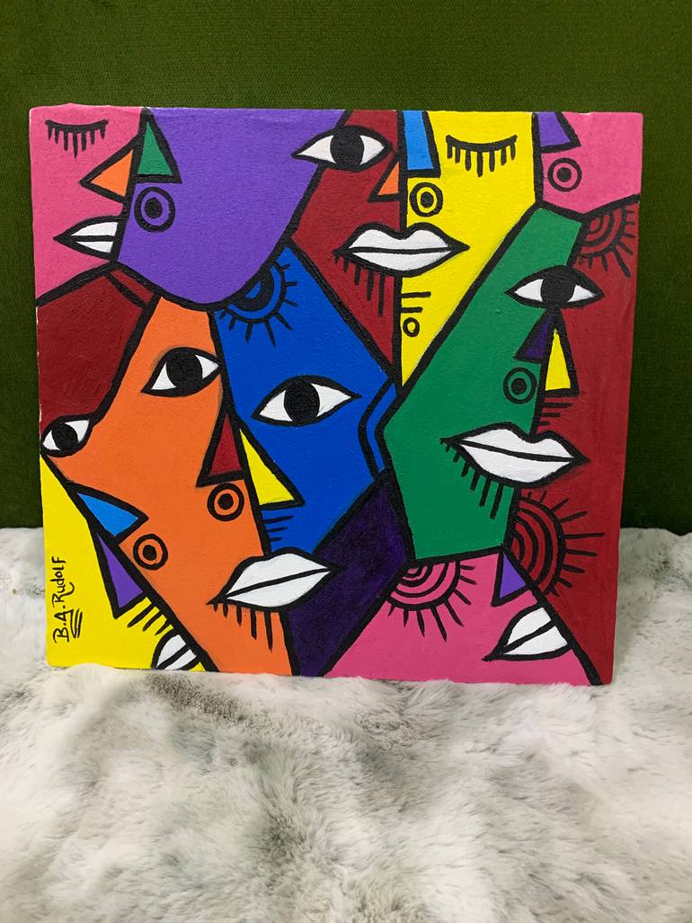 Original Art Deco Abstract Painting by Rudolf Boateng