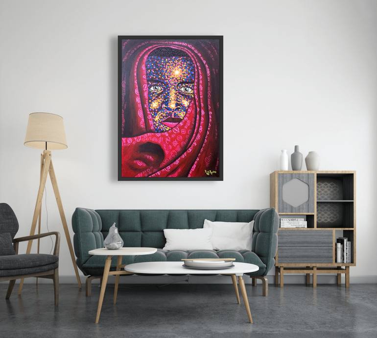 Original Abstract Expressionism Portrait Painting by Rudolf Boateng