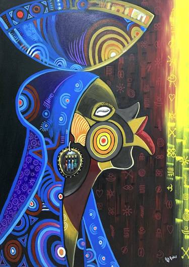 Original Art Deco Abstract Paintings by Rudolf Boateng