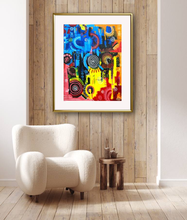 Original Art Deco Abstract Painting by Rudolf Boateng