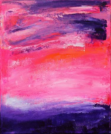 Pink Purple Abstract Painting, Absolute feeling of love, Neon thumb