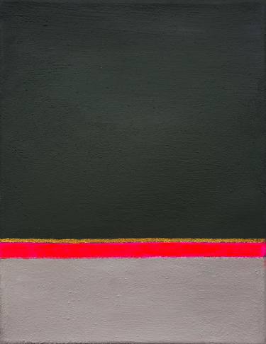 Grey Red Abstract Painting, The Way of Live, Neon Red thumb