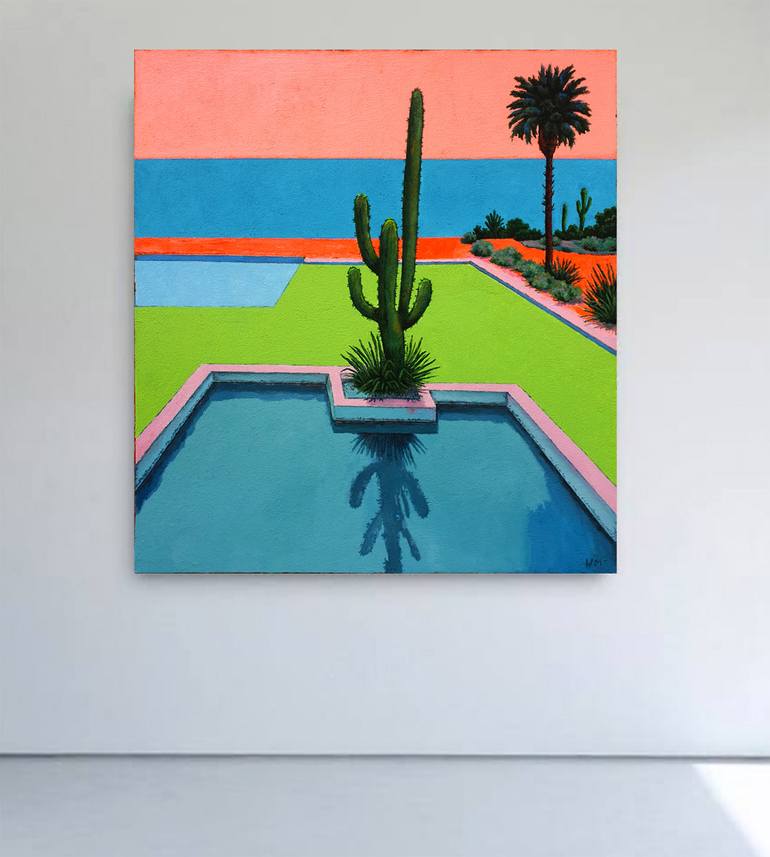 Original Abstract Beach Painting by Neon Mary