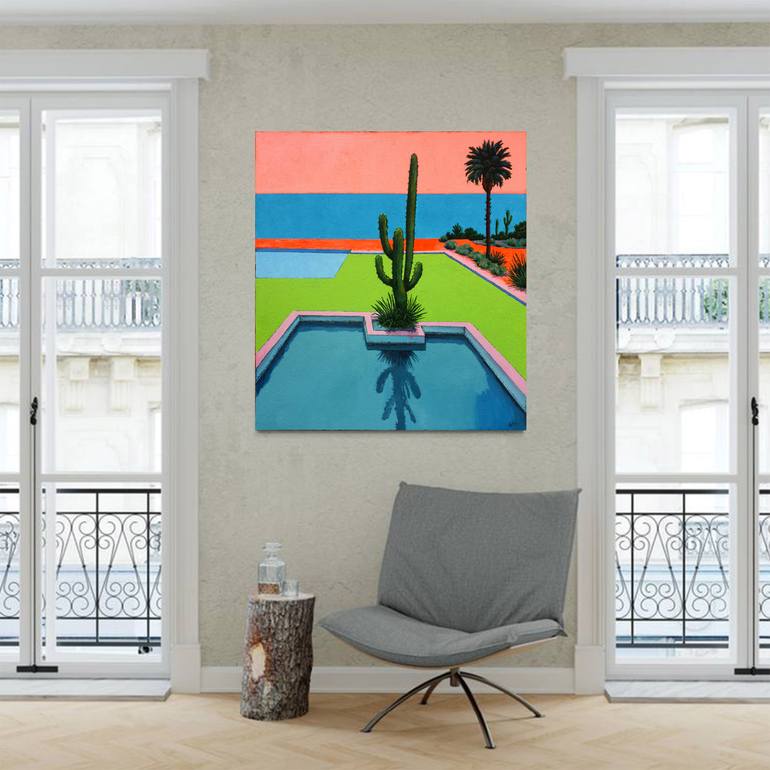 Original Abstract Beach Painting by Neon Mary