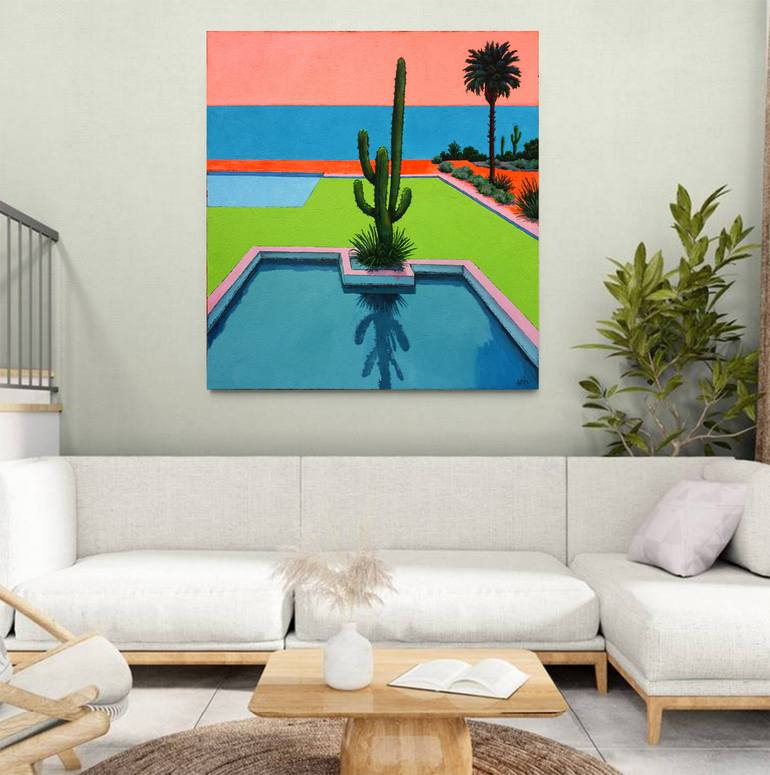 Original Abstract Beach Painting by Neon Mary