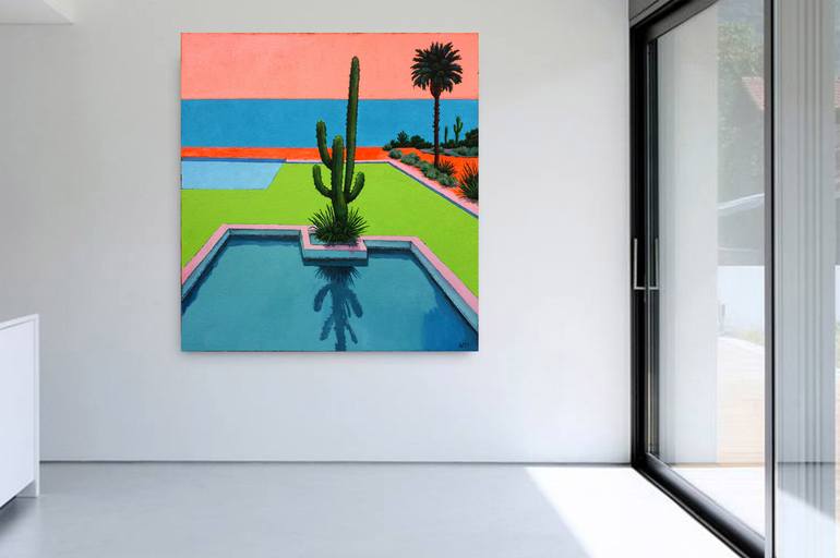 Original Abstract Beach Painting by Neon Mary