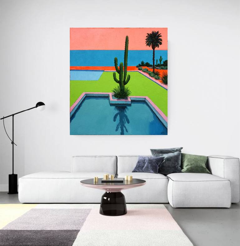 Original Abstract Beach Painting by Neon Mary