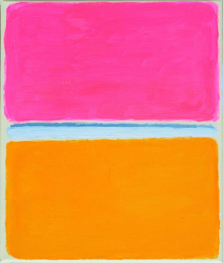 Homage to Rothko. Pink Blue Orange Abstract Painting by Neon Mary ...