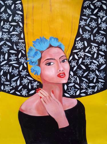 Original Figurative Women Paintings by Sivaprabha S